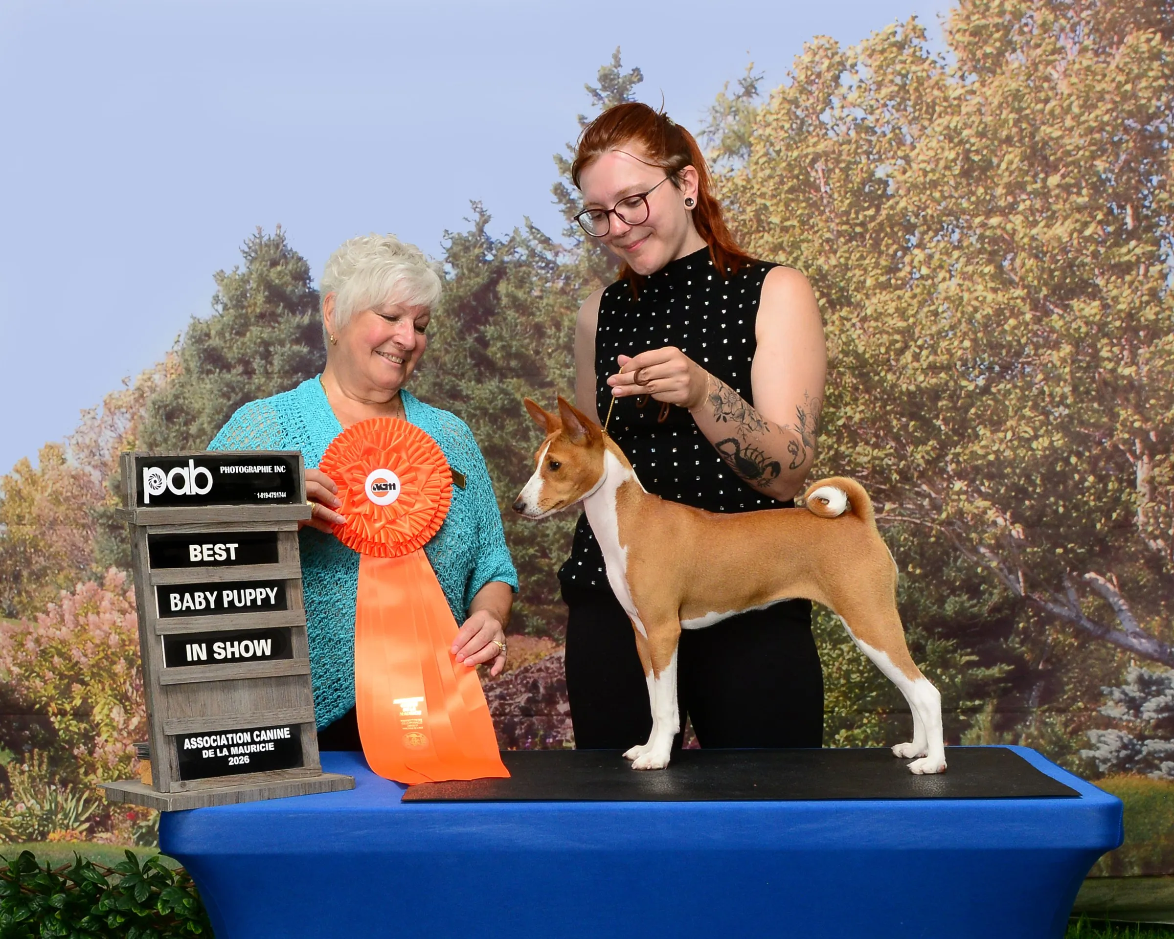 Pike sur la table après sa victoire Best Baby Puppy in Show